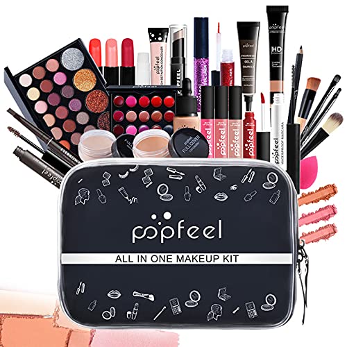 RoseFlower 27PCS Make-up-Set, tragbares Multifunktions-Kosmetik-Komplettset für Frauen Mädchen mit Lidschatten-Palette Foundation Lipgloss Concealer #5 von RoseFlower