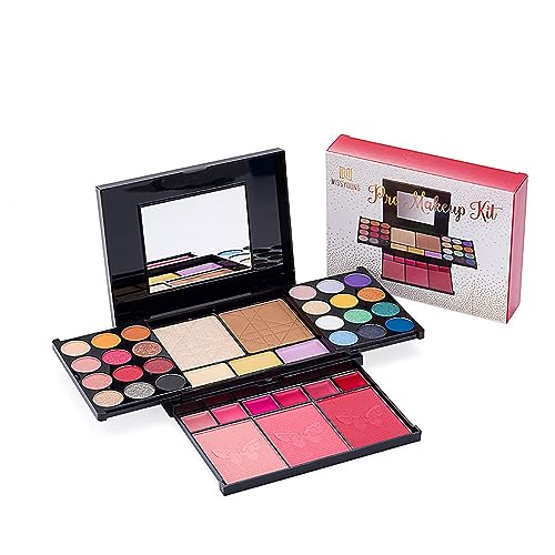 RoseFlower 38 Farben Schminkkoffer Beauty Case Mehrfarbig Lidschatten Make Up Pallete Profi-Augenpalette Anlasser multifunktionale Set Kosmetik Kit Make-Up Paletten für die Reise, Bühne, Hochzeit von RoseFlower