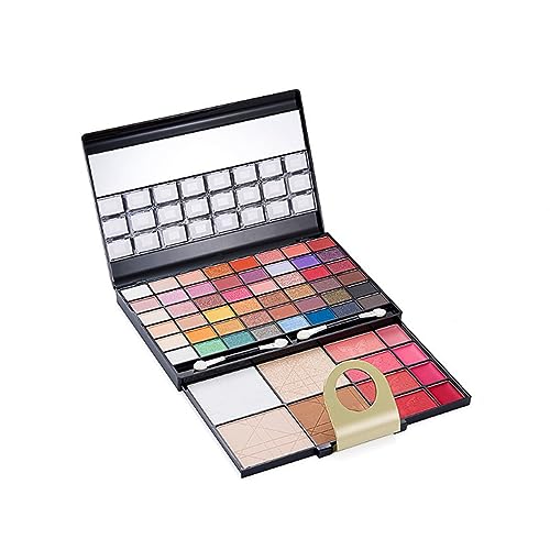 RoseFlower 60 Farben Schminkkoffer Beauty Case Mehrfarbig Lidschatten Make Up Pallete Profi-Augenpalette Anlasser multifunktionale Set Kosmetik Kit Make-Up Paletten für die Reise, Bühne, Hochzeit von RoseFlower