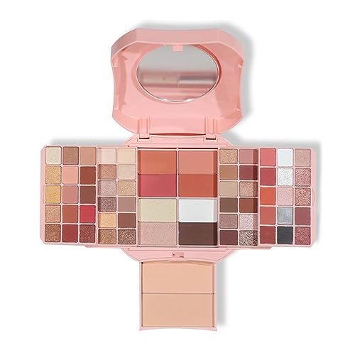 RoseFlower 64 Farben Lidschatten-Palette, Multifunktions-Make-up-Palette mit Spiegelschimmer, Mattes Augen-Make-up, Highlight-Rouge-Kontur-Palette, Reise-Make-up-Set, Wasserfest, Vegan von RoseFlower