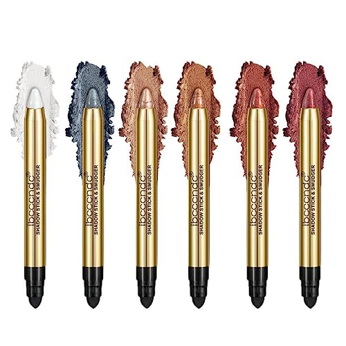 RoseFlower Schimmernd Lidschatten Stift Set, Matt Glitzereffekt, Augen-Make-up, Eyeliner, Augenaufhellerstift – Wasserfest, Langlebig bis zu 10 Stunden, 9g von RoseFlower