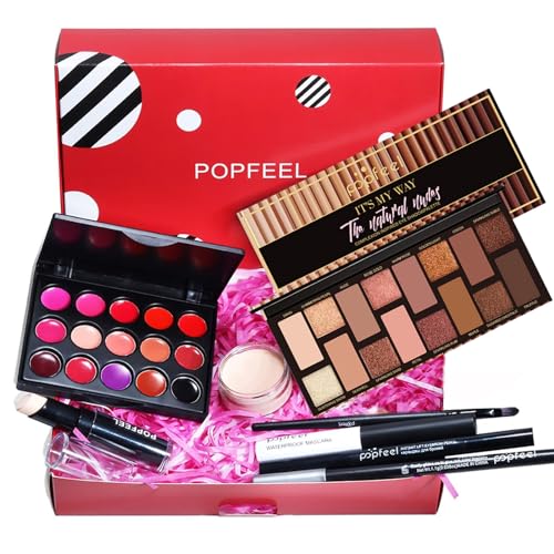 RoseFlower Schmink Geschenkset, Alles in Einem Schminke Set Gesichts Augen Lippen Reise Makeup Starter Kit Professionelle Kosmetik Make-Up-Set Geschenk Makeup Paletten für Damen Frauen Mädchen von RoseFlower