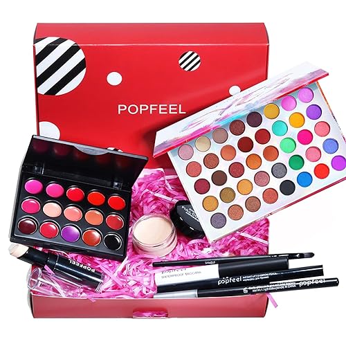 RoseFlower Schmink Geschenkset, Alles in Einem Schminke Set Gesichts Augen Lippen Reise Makeup Starter Kit Professionelle Kosmetik Make-Up-Set Geschenk Makeup Paletten für Damen Frauen Mädchen von RoseFlower