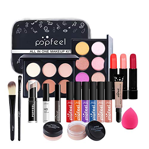 RoseFlower Schminke Set Profi Make Up Set Teenager Mädchen Schminkkoffer Kosmetische Makeup Paletten Lidschatten Vollgesichts Schminke mit Tragbare Reise Aufbewahrungstasche von RoseFlower