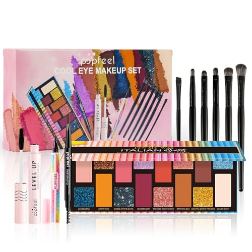 RoseFlower Schminke Set Profi Make Up Set Teenager Mädchen Schminkkoffer Kosmetische Makeup Paletten Lidschatten Vollgesichts Schminke Make-up-Pinsel-Set Augenbrauenstift Eyeliner Mascara von RoseFlower