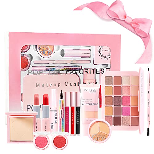 RoseFlower schminkset frauen, Professionelles Make-up-Set Teenager Mädchen Schminkkoffer Kosmetische Makeup Paletten Lidschatten Vollgesichts Schminke Geschenkset mit Tragbare Reise #1 von RoseFlower