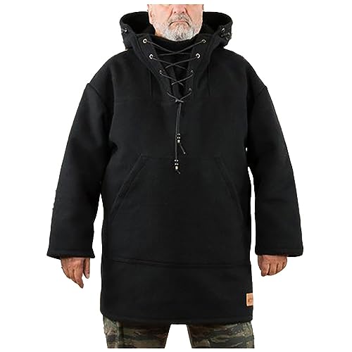 Rosennie Zip Hoodie Herren Norweger Pullover Herren Laufshirt Herren Langarm Kordelzug Hoodie Herren Große Größen Oversize Hoodie Lang Motorrad Hoodie Outdoor Hoodie Partner Pullover (Schwarz 5XL) von Rosennie