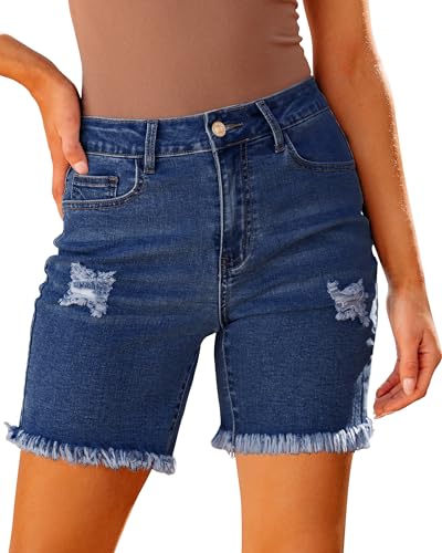 Roskiky Jeans Shorts Damen Kurze Jeans Damen Kurze Hose Damen High Waist Dünne Sommerhose Damen Blaue Jeans Damen Klassisch Blau L Roskiky Jeans Shorts Damen Kurze Jeans Damen Kurze Hose Damen High Waist Dünne Sommerhose Damen Blaue Jeans Damen Klassisch Blau L von Roskiky