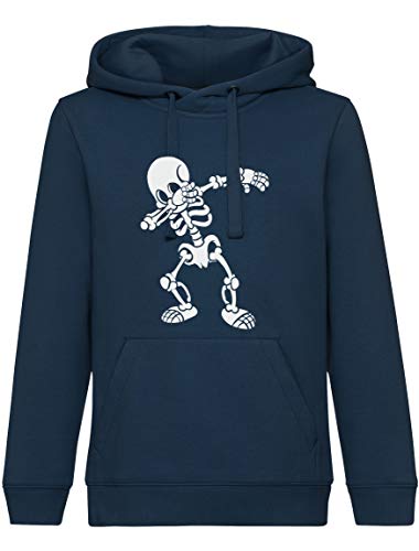 RoughTex Premium Hoodie Jungen Mädchen Dabbing Skelett Dickes Cooles Sweatshirt mit Kapuze Navy 164 von RoughTex