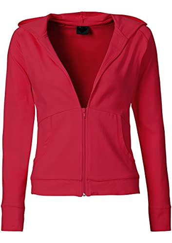 Kapuzenshirt Langarm Zipper Damen Rot M von Roughtex