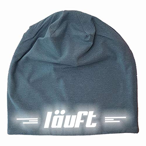 Laufmütze Herren Damen Sport Mütze reflektierend zum Laufen Jogging Beanie Laufmützen LÄUFT Heather Royal M/L von Roughtex