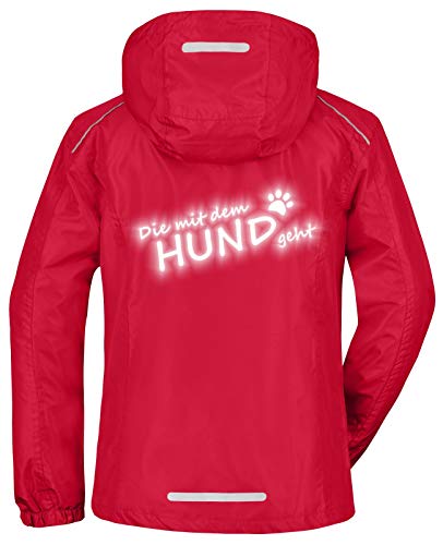 Regenjacke Damen Die mit dem Hund geht Rot XL von Roughtex