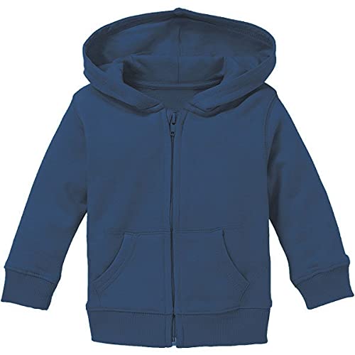 Roughtex Baby Zip Hoodie Kapuzenjacke Sweatshirt 100% Baumwolle Dunkelblau 56/62 von Roughtex