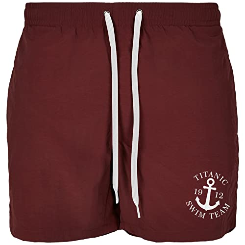 Roughtex Badehose Herren kurz lustig Bedruckt Titanic Swim Team Swimshorts Cherry S von Roughtex