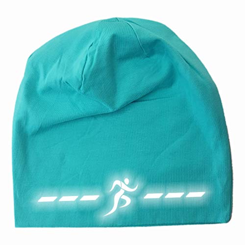 Roughtex Laufmütze Herren Damen Sport Mütze reflektierend zum Laufen Jogging Beanie Laufmützen Sommer Winter Mint XS/S von Roughtex