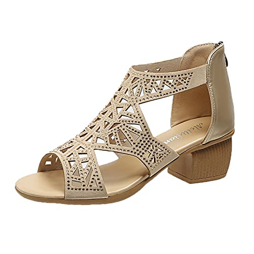 Sandalen Für Mädchen Freizeitschuhe Böhmische Hausschuhe Elegante Boho Rutschfest Slide Sandal Leicht Glitzer Riemchensandalen Bequem Elastische Strass Sandaletten Open Toe Flache Strandschuhe von Rouingdd