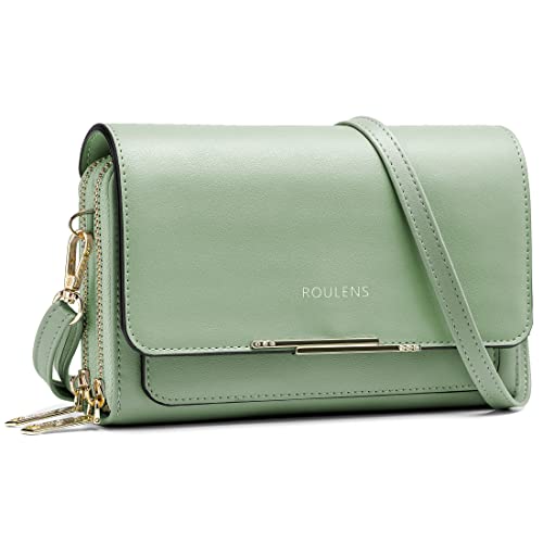 Roulens Klein Handy Umhängetasche,Damen Kleine Umhängetasche,PU Leder Crossbody Schultertasche Reisepass Handytasche mit Kartenschlitz Verstellbar Abnehmbar Schultergurt von Roulens