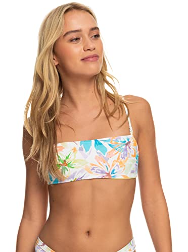 Roxy Retro Revo - Reversible Bandeau Bikini Top for Women - Wendbares Bandeau-Bikinioberteil - Frauen - XS - Weiss. von Roxy