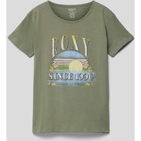 Roxy T-Shirt mit Label-Motiv-Print Modell 'PURPLE HEARTS' in Khaki, Größe 152 von Roxy