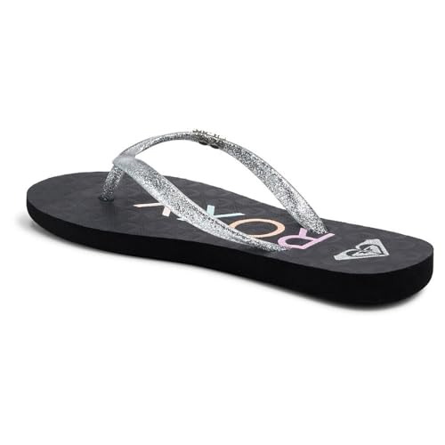 Roxy Mädchen Viva Sparkle Sandale, Black Met Silver, 37 EU von Roxy