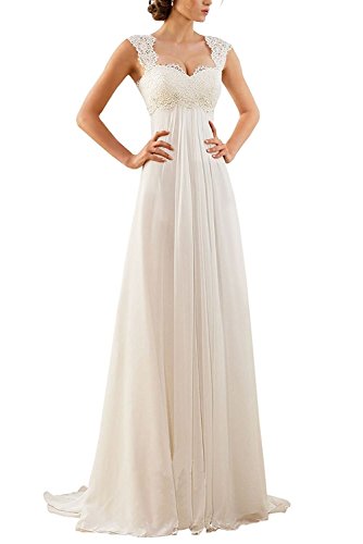 Royaldress Elfenbein Damen Hochzeitskleider Abendkleider Partykleider Abschlussballkleider Empire-44 Elfenbein von Royal Dress