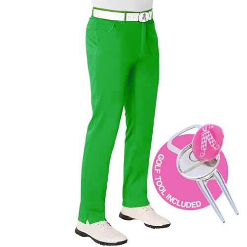 Royal & Awesome Green Golf Hosen für Männer, Herrengolfhosen, Funky Herrengolfhosen, Golf -Chinos für Männer von Royal & Awesome
