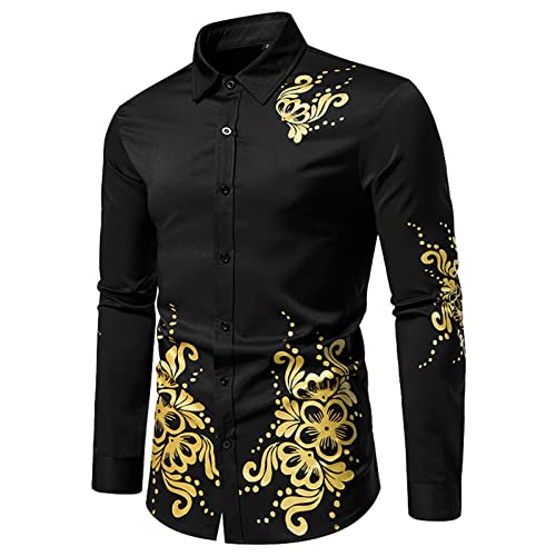 Rrongwn Herren Hemd Blumen Hemd Langarm Personalisiertes Bedrucktes Hemd Herren Herbst Slim Langarm Gold Schwarz Hemd Herren Social Herren Herren Club Abschlussball Hemd Rrongwn Herren Hemd Blumen Hemd Langarm Personalisiertes Bedrucktes Hemd Herren Herbst Slim Langarm Gold Schwarz Hemd Herren Social Herren Herren Club Abschlussball Hemd von Rrongwn