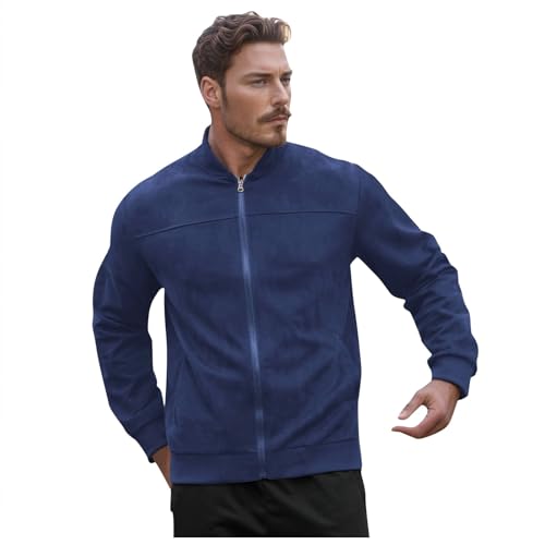 Rrongwn Herren Lederjacke Echtes Wildleder Trucker Coat Vintage Bomberjacke Casual Übergangsjacke Leichte Fliegerjacke Casual Stehkragen Blouson Slim Fit Varsity Jacke Fahrrad Windbreaker Rrongwn Herren Lederjacke Echtes Wildleder Trucker Coat Vintage Bomberjacke Casual Übergangsjacke Leichte Fliegerjacke Casual Stehkragen Blouson Slim Fit Varsity Jacke Fahrrad Windbreaker von Rrongwn