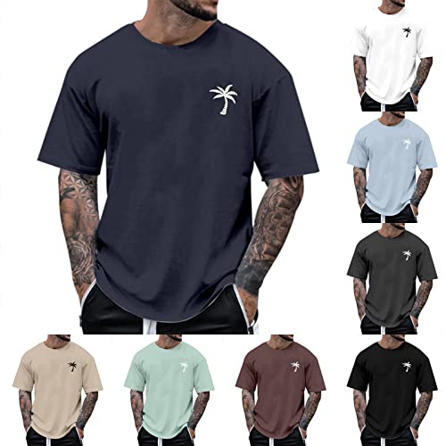 Oversized Tshirt Herren Rundhals Kurzarm Streetwear Oberteile Herren Sommer Vintage Strand T-Shirt Herren mit Los Angeles Druck Funktionsshirt Herren Baumwolle Shirt Herren Tops Sportshirts fur Männer von Rrunsv