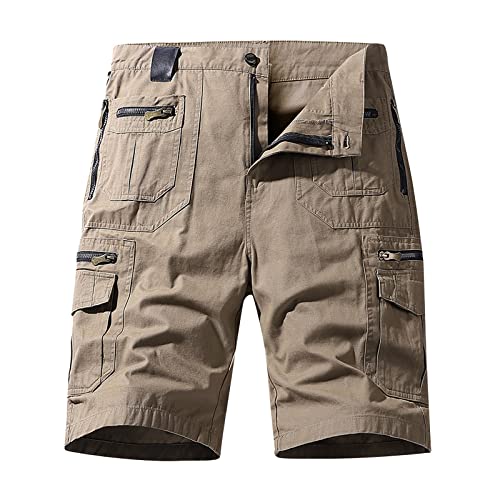 Rrunsv Herren Shorts Kurze Leinenhose Cargo Shorts Sommer Bermuda Short Chino Shorts Freizeithose Sommerhose Kordelzug Stretch Kurze Hosen mit Taschen Freizeithose Laufshorts Männer Sporthose A001 von Rrunsv