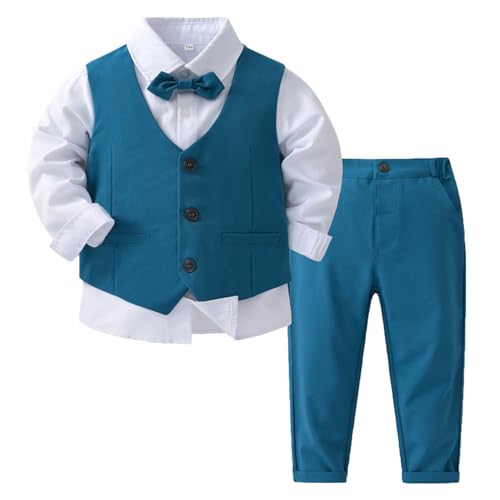 Rswnyirn Baby Anzug Jungen Hochzeit Taufe Smoking Outfit 3tlg. Taufanzug Taufbekleidung Hemd mit Anzugweste Hose Festlich Outfit Blau 74-80/9-12 Monate Rswnyirn Baby Anzug Jungen Hochzeit Taufe Smoking Outfit 3tlg. Taufanzug Taufbekleidung Hemd mit Anzugweste Hose Festlich Outfit Blau 74-80/9-12 Monate von Rswnyirn