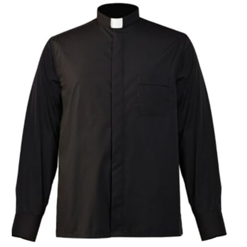 Rswnyirn Herren Katholisch Priesterhemd Langarm Klerus Pfarrer Hemd Kostüm Oberteil Tops Hallween Karneval Mittelalter Renaissance Kostüm Schwarz 5XL Rswnyirn Herren Katholisch Priesterhemd Langarm Klerus Pfarrer Hemd Kostüm Oberteil Tops Hallween Karneval Mittelalter Renaissance Kostüm Schwarz 5XL von Rswnyirn