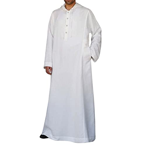 gebetskleidung für männer, Gebetskleidung für Männer Baumwolle Lang Islam Thawb Jalabiya Frühling Muslim Kaftan Jellabiya mit Kopftuch Elegant Thobe Sommer Frauen Abaya Sommermantel, Weiß, 3XL gebetskleidung für männer, Gebetskleidung für Männer Baumwolle Lang Islam Thawb Jalabiya Frühling Muslim Kaftan Jellabiya mit Kopftuch Elegant Thobe Sommer Frauen Abaya Sommermantel, Weiß, 3XL von RuFengz