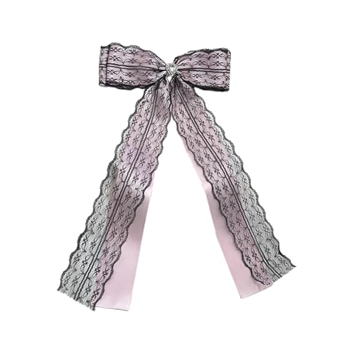 Ruarby Haarnadeln mit Spitze, Schleife, Entenschnabel, Haarspange, Hochzeit, Haarspange für Damen, Pferdeschwanz, Haarspange für Damen, dünne Haar-Clip für Damen, dünne Haar-Styling-Schleife von Ruarby