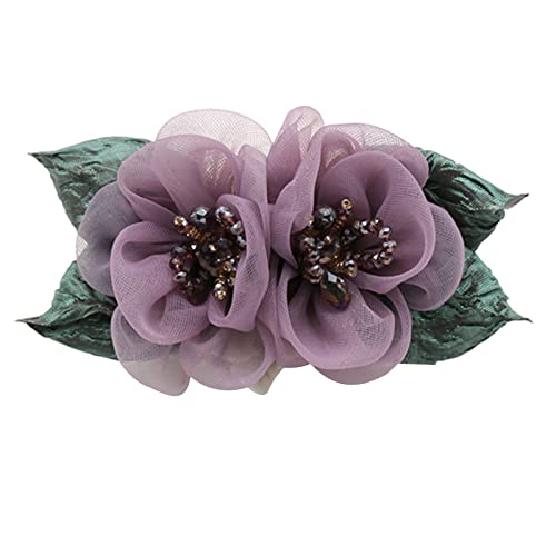 Haarspange für Damen, luxuriös, Tüll, Blume, Frühling, Haarspangen, Mädchen, lässiger Kopfschmuck, Haar-Accessoires, modische Haarspange für dickes Haar, dünnes Haar von Ruarby