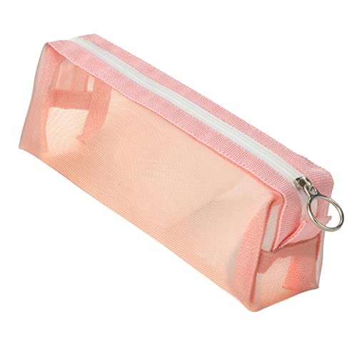 Ruarby Beliebter Netz-Bleistift für Etui, waschbare Kosmetiktasche, Organizer, große Kapazität, tragbar, für Schüler, Schulanfang, rose, Schulranzen-Set von Ruarby