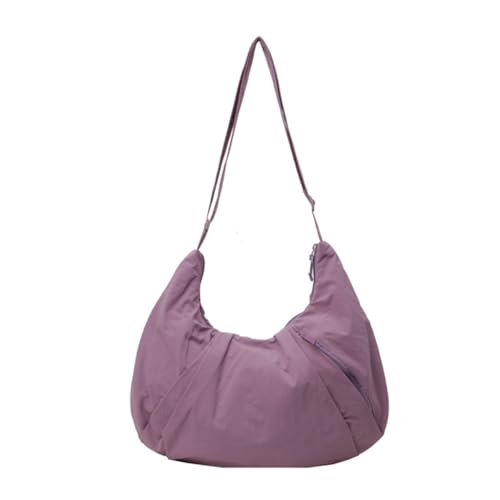 Ruarby Damen Messenger-Tasche Mädchen einfarbige Umhängetasche japanischer Stil Knödel Tasche, violett von Ruarby