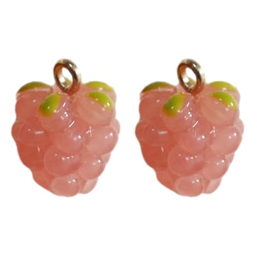 Ruarby Handgefertigter 3D-Anhänger aus Kunstharz, Traubenanhänger, exquisiter Obst-Anhänger für Ohrringe, Halsketten, stilvoller Schmuck, 2 Stück, Wie beschrieben von Ruarby