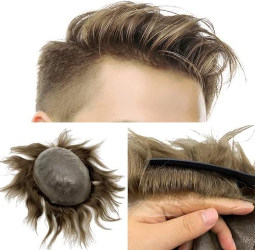 Herren Perücke Transparent PU Männer Toupet Männer Haarteile Einheit Hair Replacement System-Menschenhaar 100% (6 * 8, 2) von Rubyonly