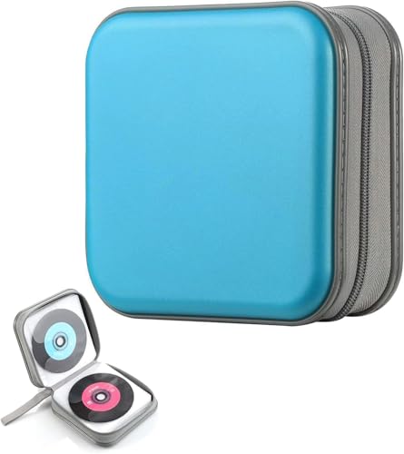Ruikcoll CD Tasche, CD DVD Discs Aufbewahrungstasche, CD Aufbewahrungstasche für Zuhause und Auto, für 40 Discs, Blau Ruikcoll CD Tasche, CD DVD Discs Aufbewahrungstasche, CD Aufbewahrungstasche für Zuhause und Auto, für 40 Discs, Blau von Ruikcoll