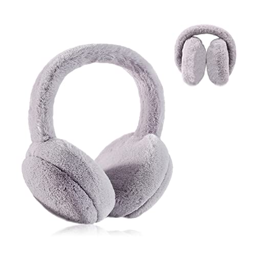 Ruikdly Ohrenwärmer Damen Ohrenschützer Winter Faltbare Verstellbarer Plüsch Earmuffs Kälteschutz Ohrenschützer Abnehmbar Waschbar Plüsch Ohrenschützer für den Winter Reiten (Erwachsene und Kinder) von Ruikdly