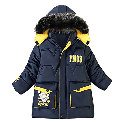 Rumity Kinder Jungen Daunenjacken Winterjacke Daunenmantel mit Kapuze Baby Jungen Wintermantel Baby Kinder Winterjacke Mantel Baby Jungen Warm Steppjacke Baumwolle Winter Mantel von Rumity