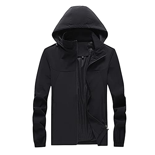 Rumity Regenjacke Herren Wasserdicht Atmungsaktiv Leicht mit Kapuze Fahrrad Sommer Windbreaker Regenjacke Herren Wasserdicht mit Kapuze Winter Übergröße Regenmantel von Rumity