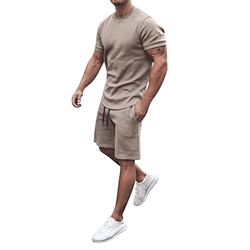 Trainingsanzug für Herren Sommer Sportanzug Herren Jogginganzug 2 Teiliges Sommer Sportanzug 2 Teiliges Outfit Set Quick Dry Sportswear Männer Daily Home Wear Casual Outfits von Rusaly