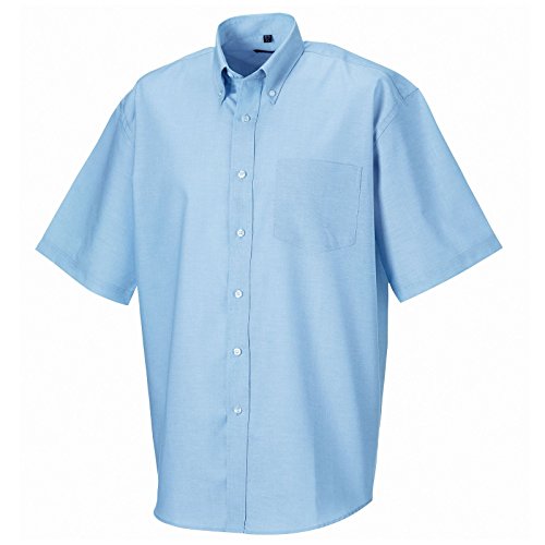 Russell Collection Herren Short Sleeve Easy Care Oxford Shirt 933 M Oxford Blau 18 von Russell Collection