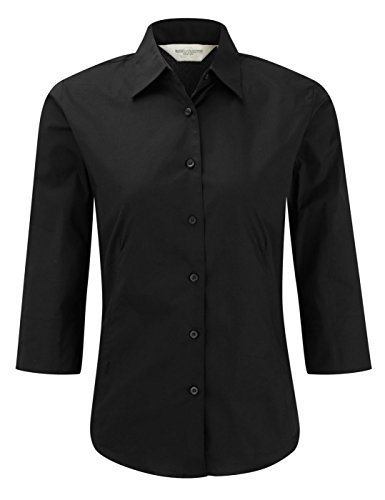 Russell Damen 3/4-Ärmel, Shirt Bluse, pflegeleicht, eng anliegend von Russell Collection