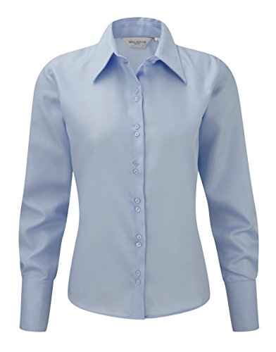 Russell Workwear Damen Bluse, lange ärmel, bügelfrei Gr. M, sky von Russell Collection