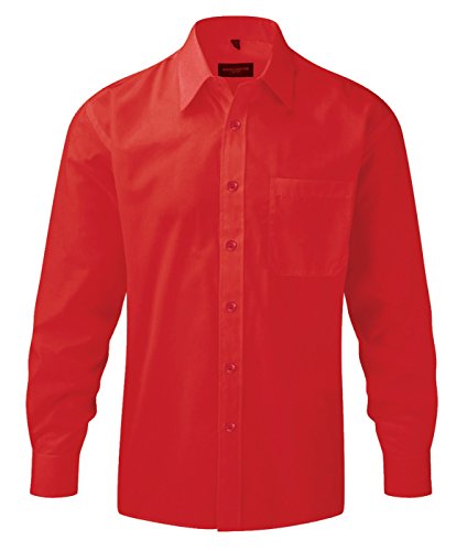 Z934 Langarm Popeline-Hemd Oberhemd Herren Hemd Russell 4XL / 49/50,Classic Red von Russell Collection