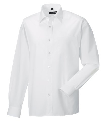 Z934 Langarm Popeline-Hemd Oberhemd Herren Hemd Russell 4XL / 49/50,White von Russell Collection