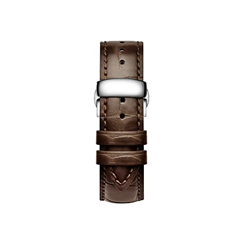 14-22mm Klassisches Herren Kalbsleder Echtes Leder Uhrenarmband Elegantes Schnellverschluss Poliert Faltschließe Uhrenarmband, 14mm von Ruthlessliu